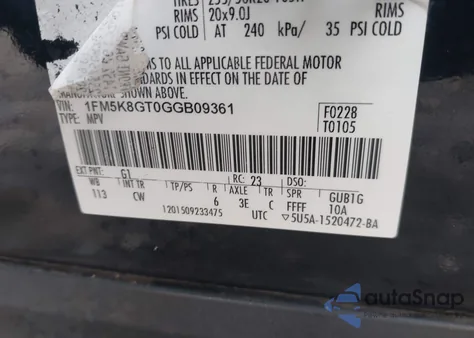 2016 Ford Explorer Sport z USA, uszkodzony, nr VIN 1FM5K8GT0GGB09361